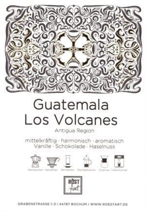 Guatemala Antigua Los Volcanos neues Etikett